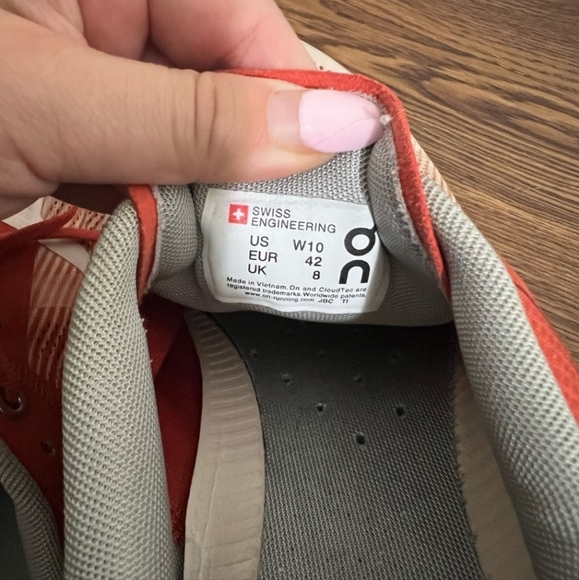 On Running Cloudflow 2.0 Rust Rose Sneakers Size 10 US $140 - Picture 10 of 12